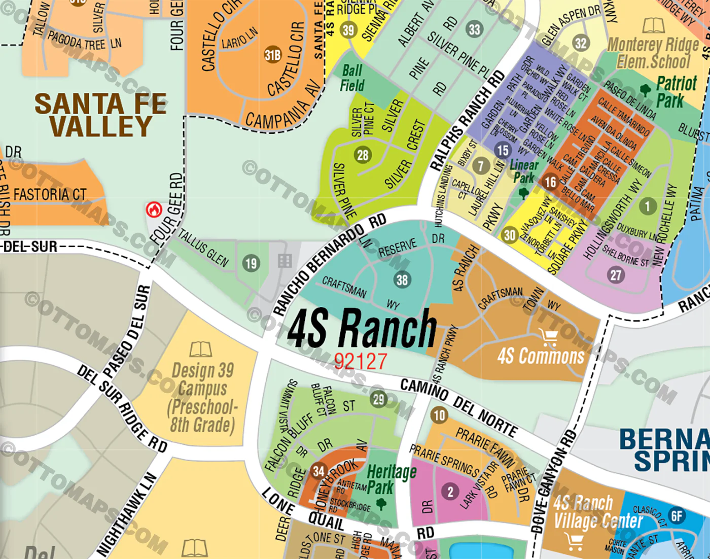 4S Ranch Map, San Diego County, CA - FILES - PDF and AI, editable, vector, royalty free - Image 2