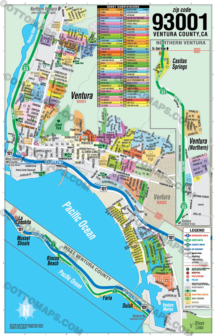 93001 - Ventura County Map - FILES - PDF and AI, editable, vector, royalty free - Image 3