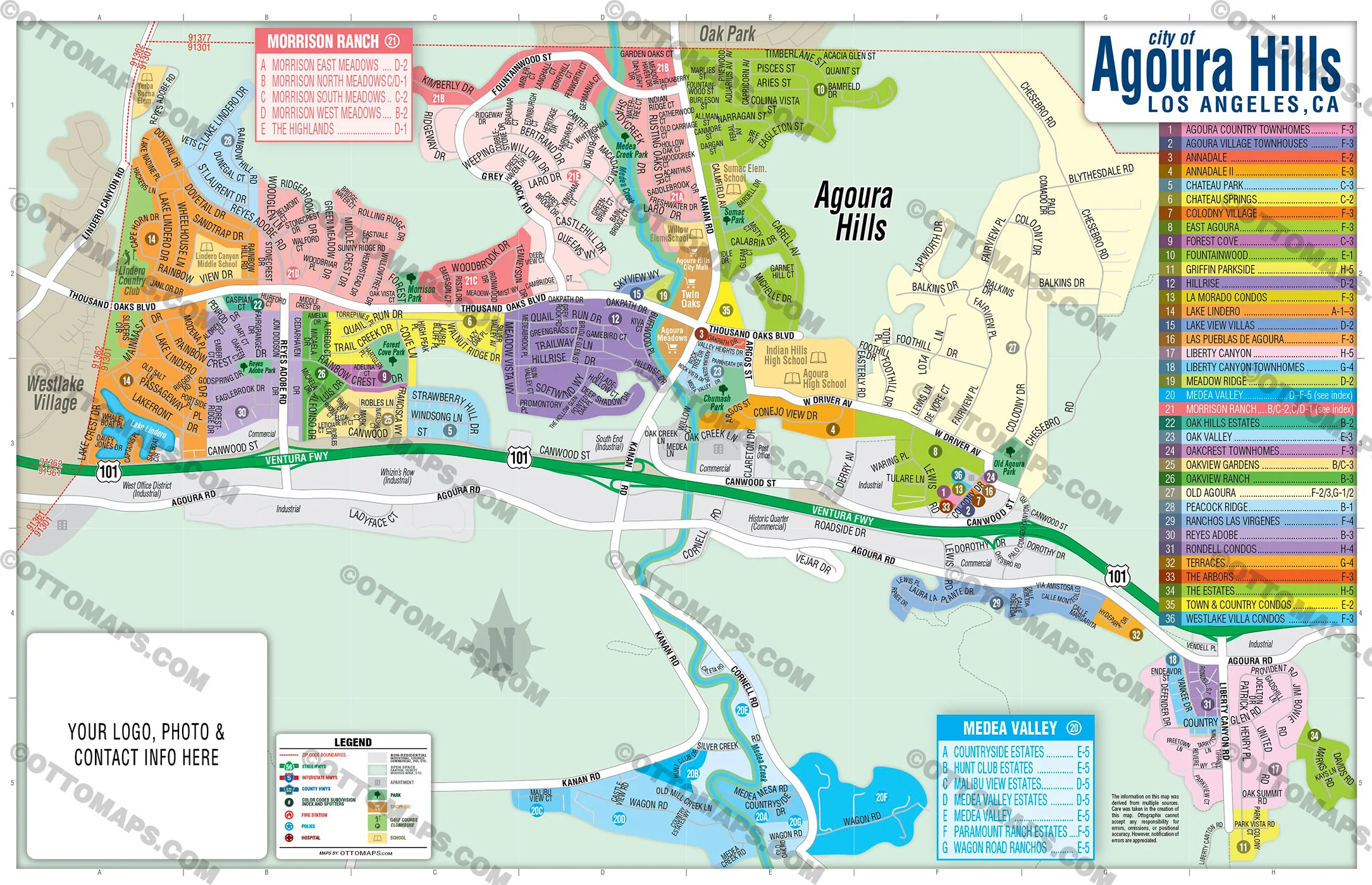 Agoura Hills Map, Los Angeles County, CA - FILES - PDF and AI Files, editable, vector, royalty free - Image 3