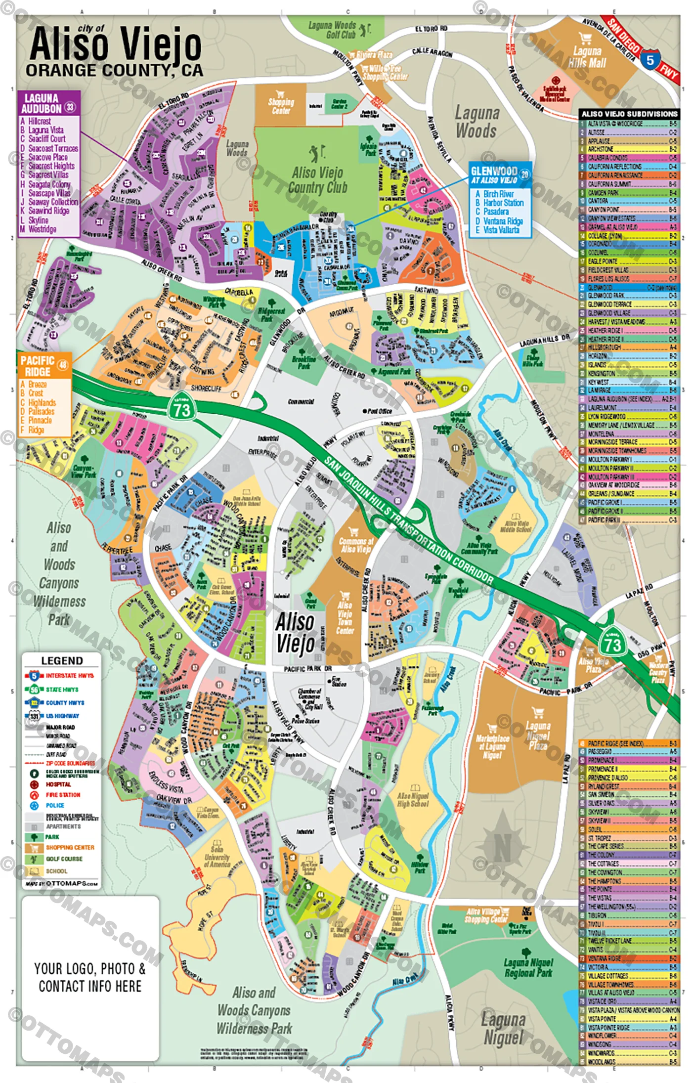 Aliso Viejo Map, Orange County, CA - FILES - PDF and AI, editable, layered, vector, royalty free - Image 3