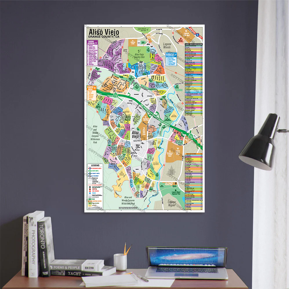 Aliso Viejo Map, Orange County, CA - POSTER PRINTS - Image 2