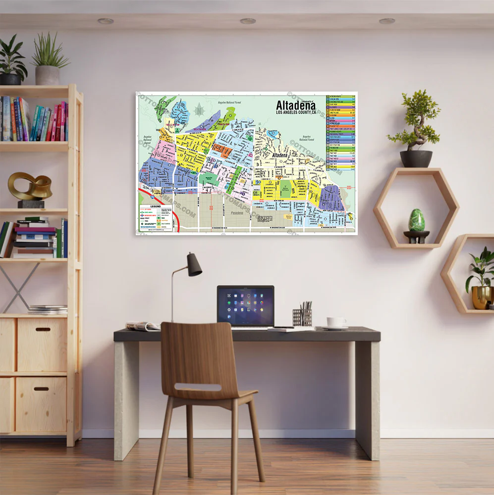 Altadena Map, Los Angeles County, CA - POSTER PRINTS - Image 2