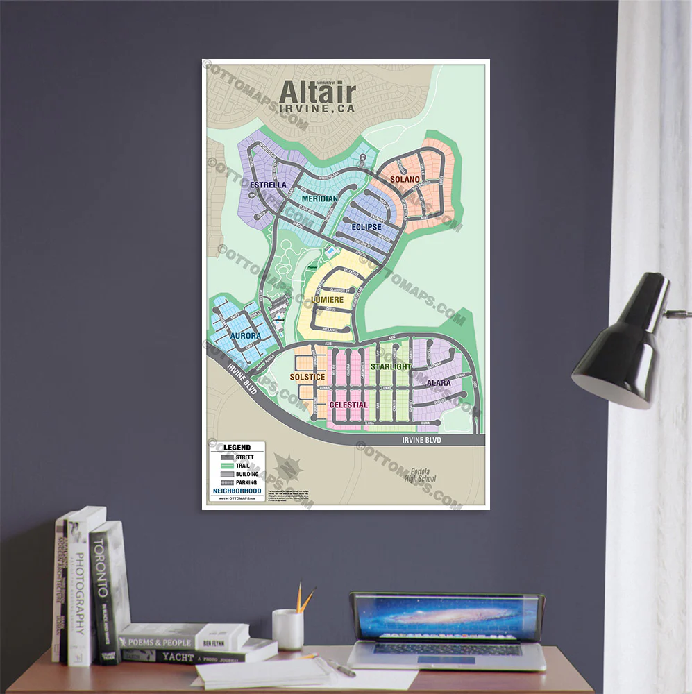Altair Map, Irvine, CA - POSTER PRINTS - Image 2