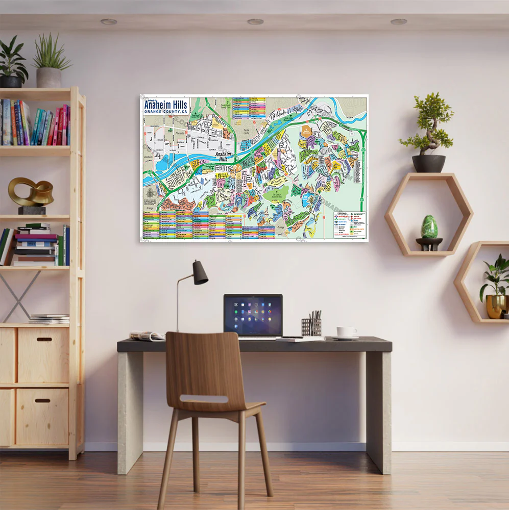 Anaheim Hills Map, Orange County, CA - POSTER PRINTS - Image 2