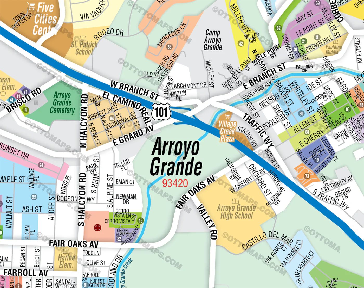 Arroyo Grande Map, San Luis Obispo County, CA - FILES - PDF and Adobe Illustrator - Image 2