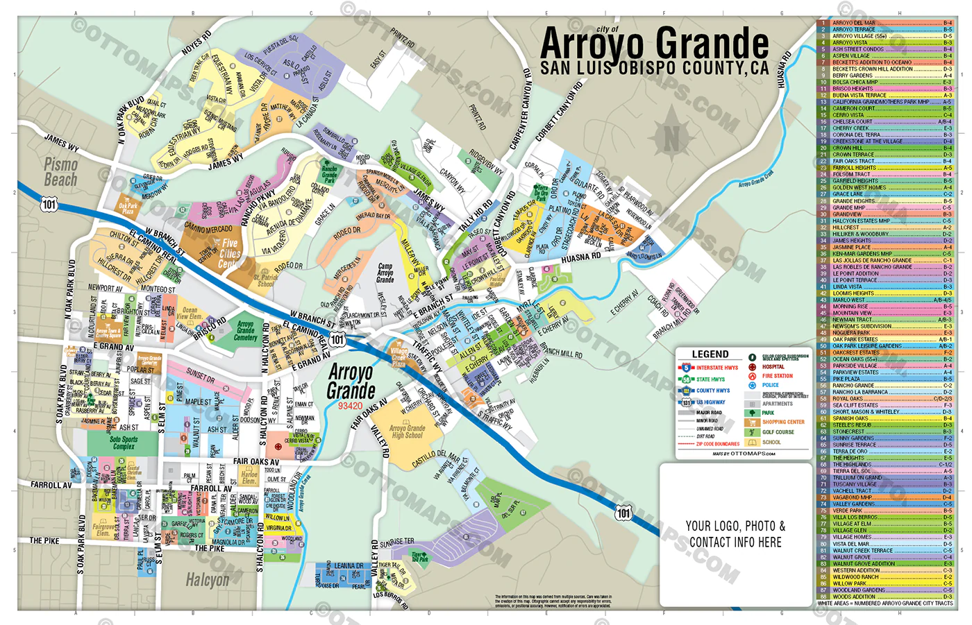 Arroyo Grande Map, San Luis Obispo County, CA - FILES - PDF and Adobe Illustrator - Image 3