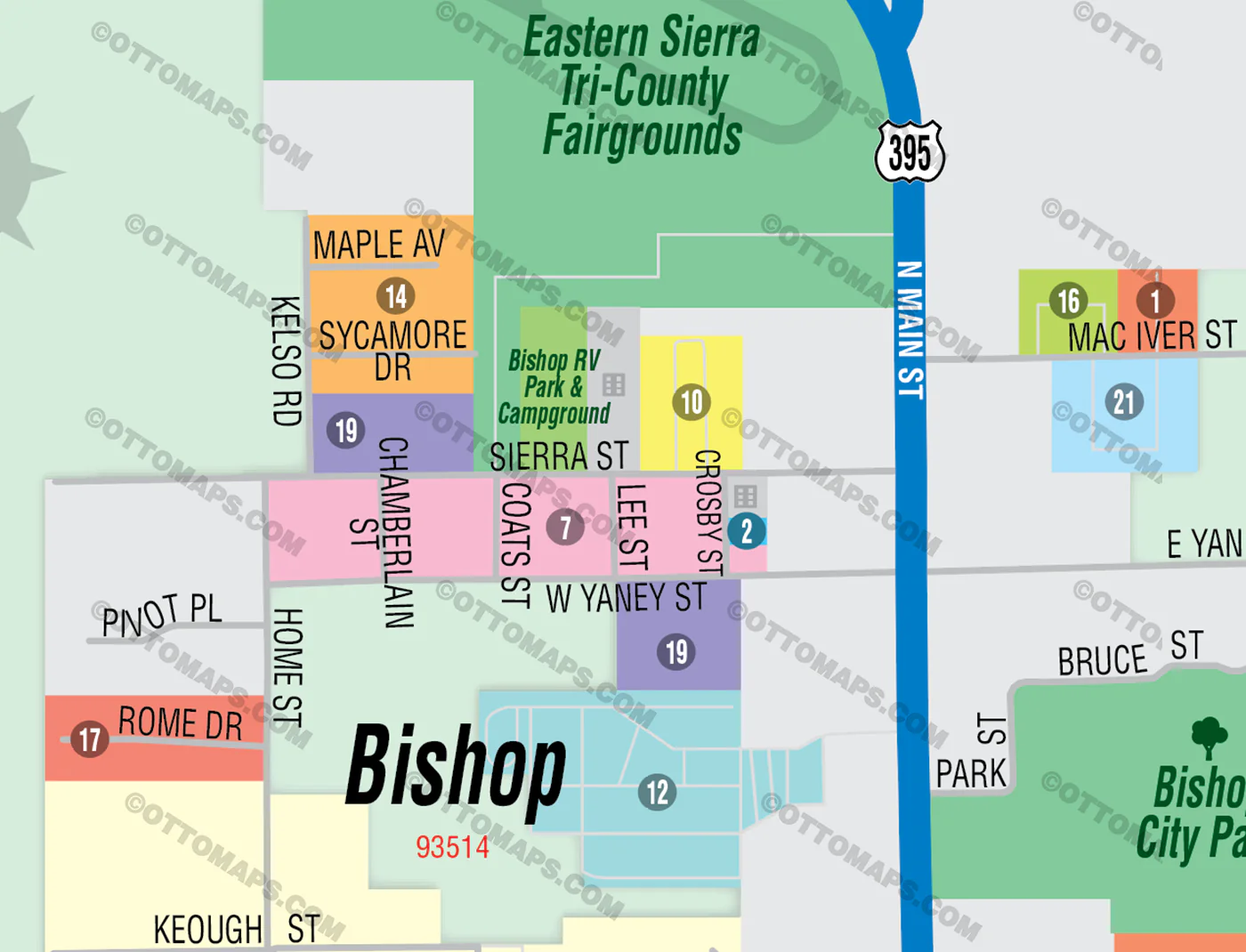 Bishop Map, Inyo County, CA - FILES - PDF and Adobe Illustrator Files - Image 2