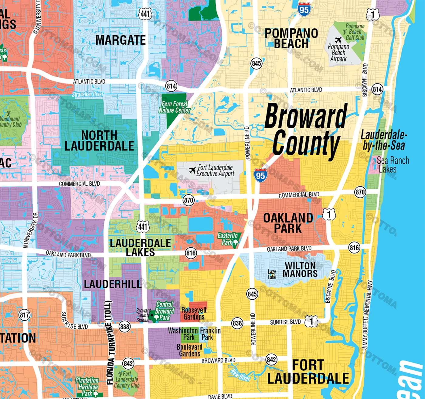 Broward County Map - FILES - PDF and AI - Image 2