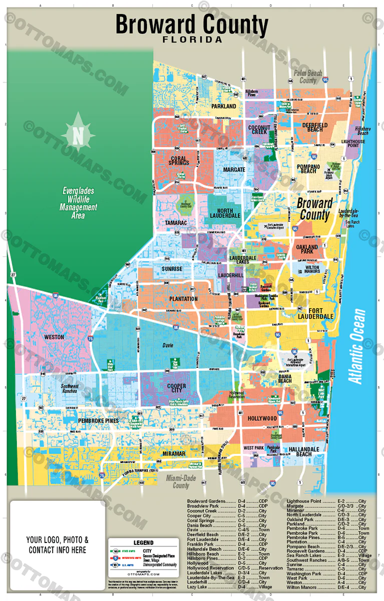 Broward County Map - FILES - PDF and AI - Image 3