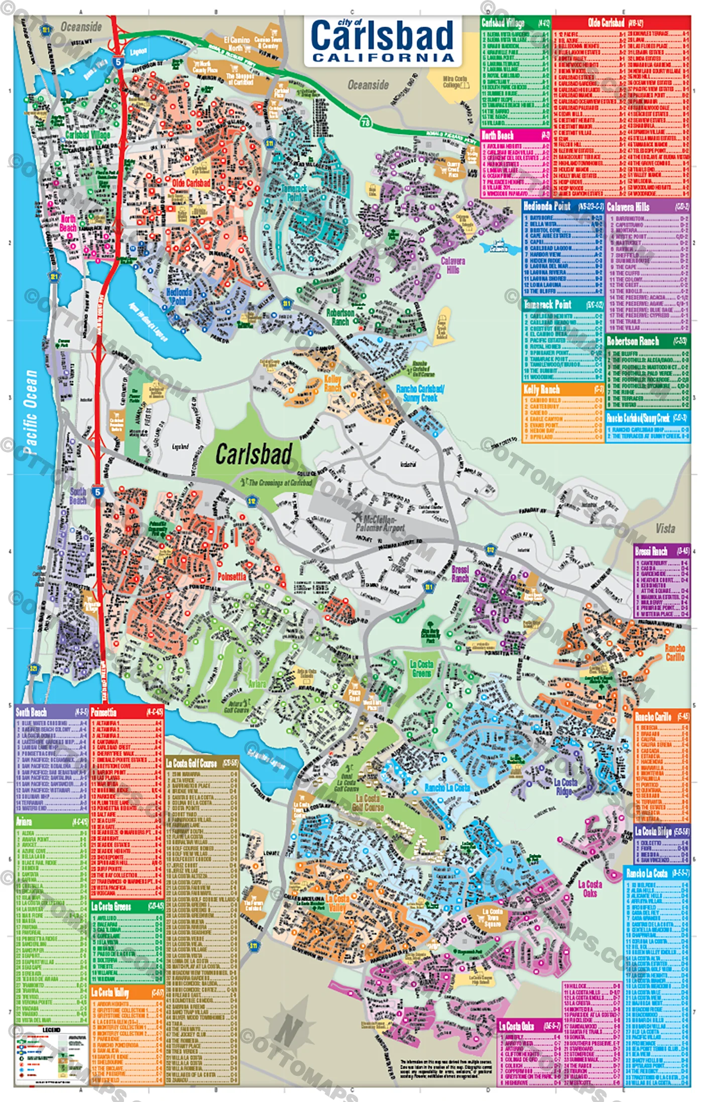 Carlsbad Map, San Diego County, CA -  POSTER PRINTS - Image 2