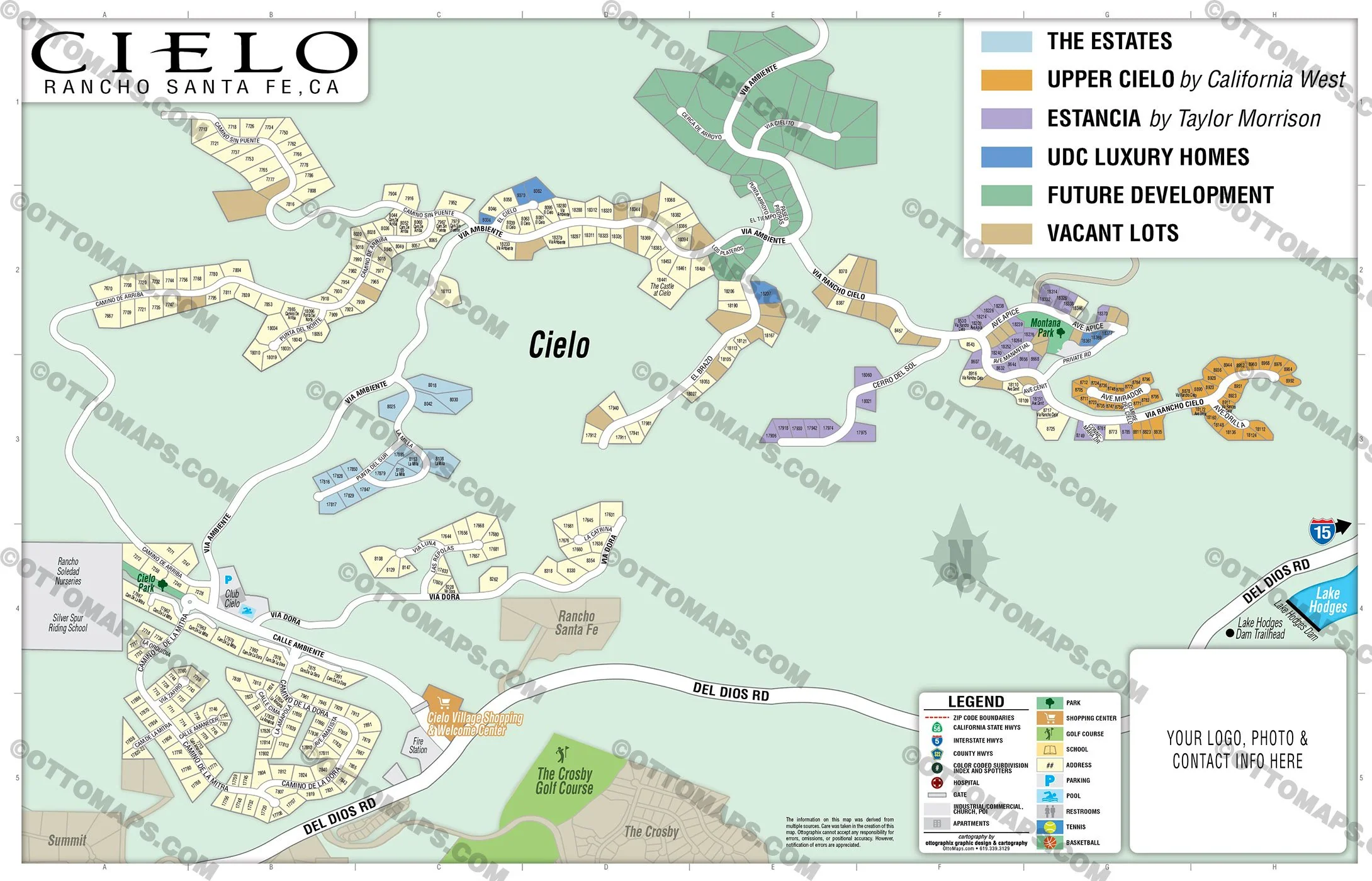 Cielo Community Map with Addresses - FILES - PDF and AI, editable, vector, royalty free