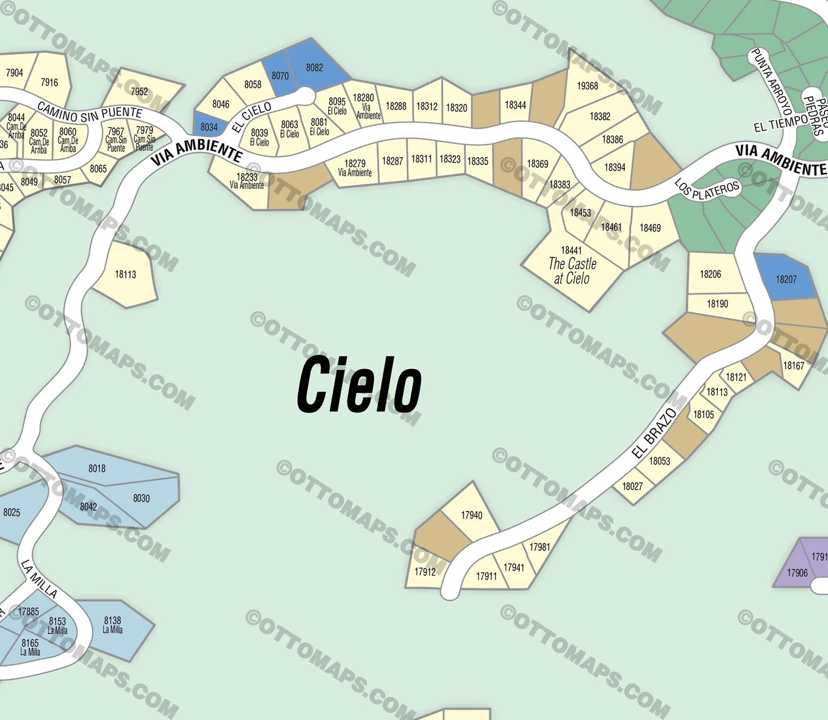Cielo Community Map with Addresses - FILES - PDF and AI, editable, vector, royalty free - Image 2