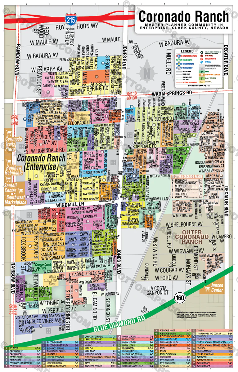 Coronado Ranch - Enterprise Map, Clark County, NV - FILES - PDF and Adobe Illustrator - Image 3