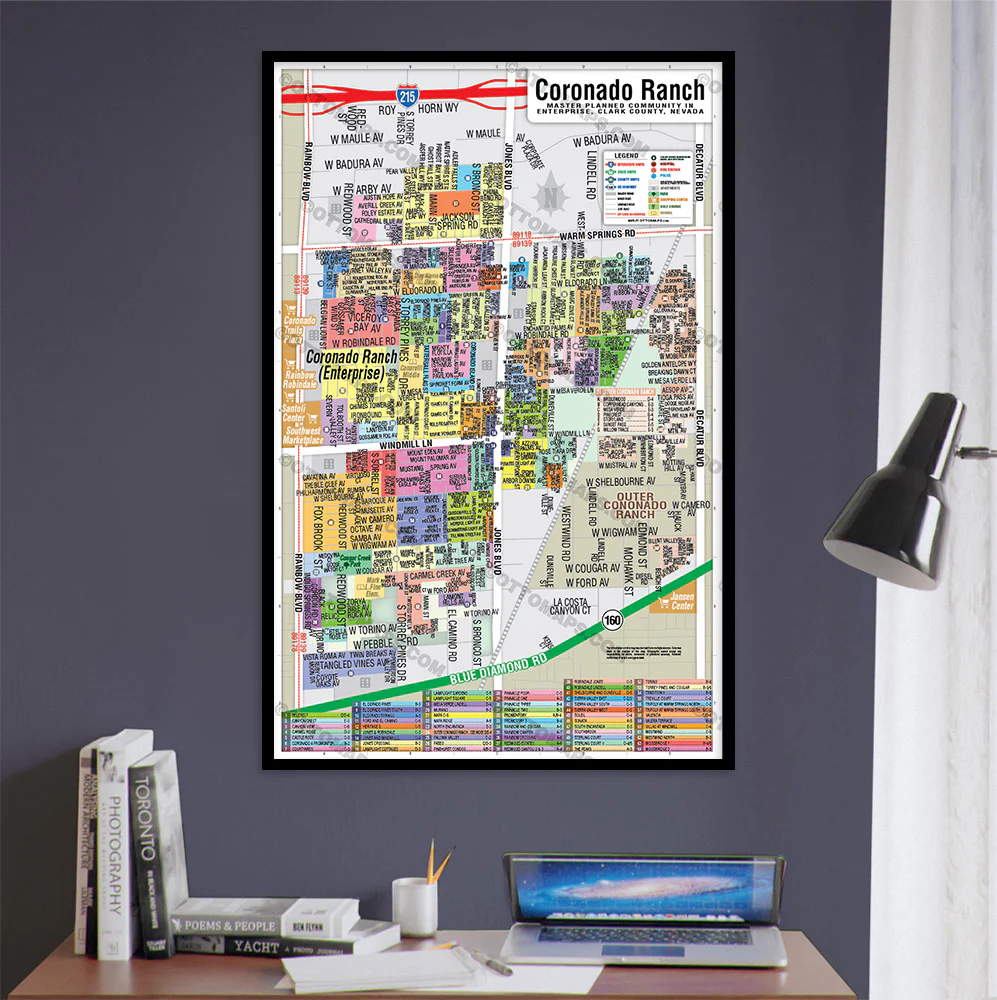 Coronado Ranch - Enterprise Map, Clark County, NV - POSTER PRINTS - Image 2
