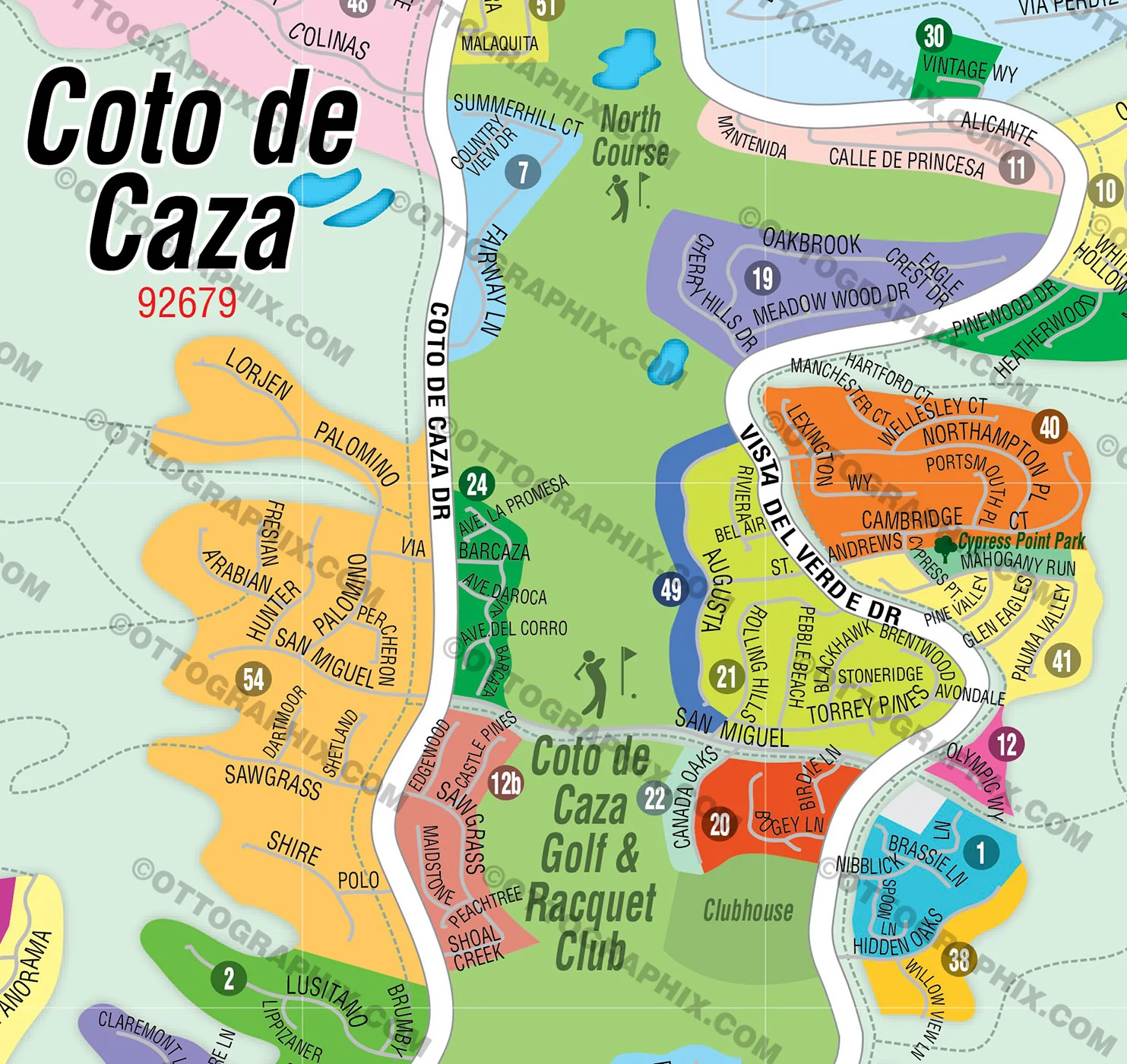 Coto De Caza Map, Orange County, CA - FILES - PDF and AI Files, editable, vector, royalty free - Image 2