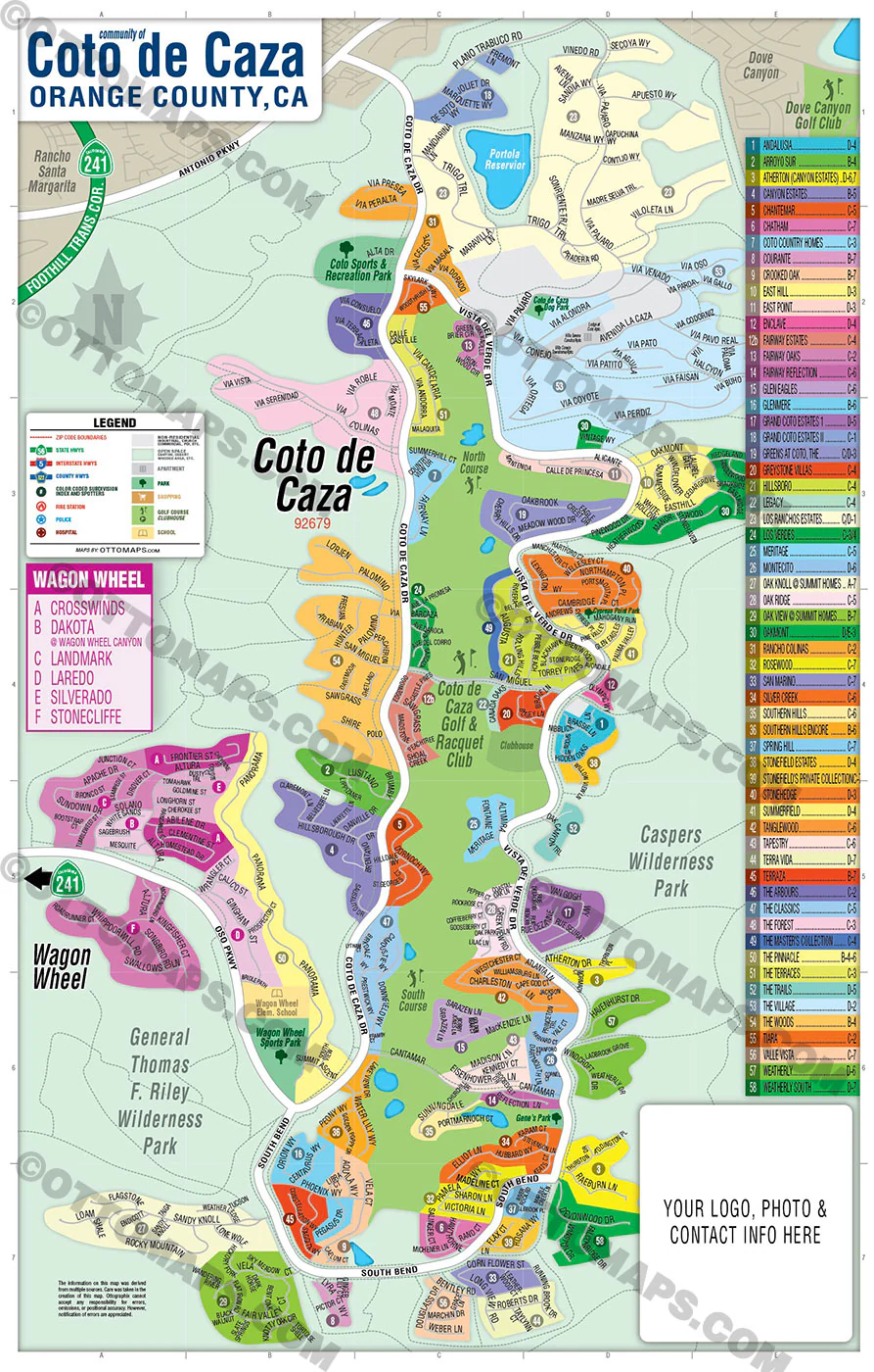 Coto De Caza Map, Orange County, CA - FILES - PDF and AI Files, editable, vector, royalty free - Image 3