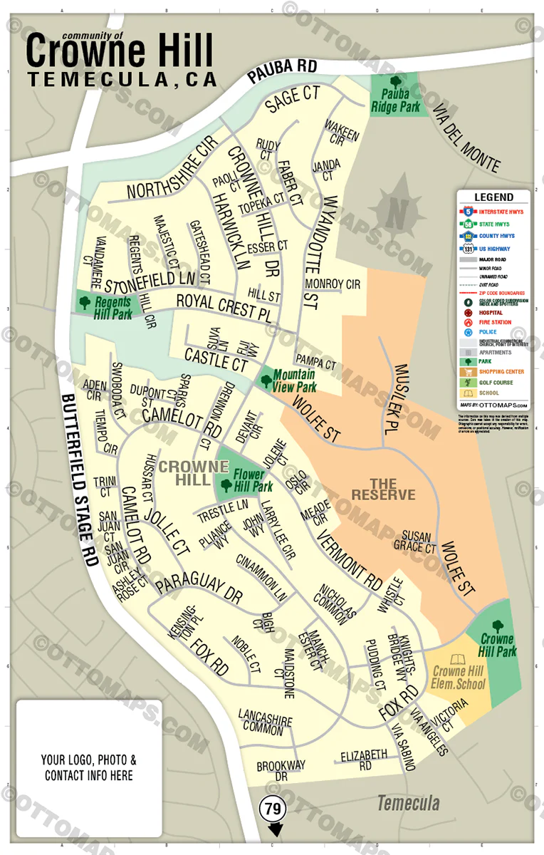 Crowne Hill Map, Temecula, CA - FILES - PDF and Adobe Illustrator - Image 3