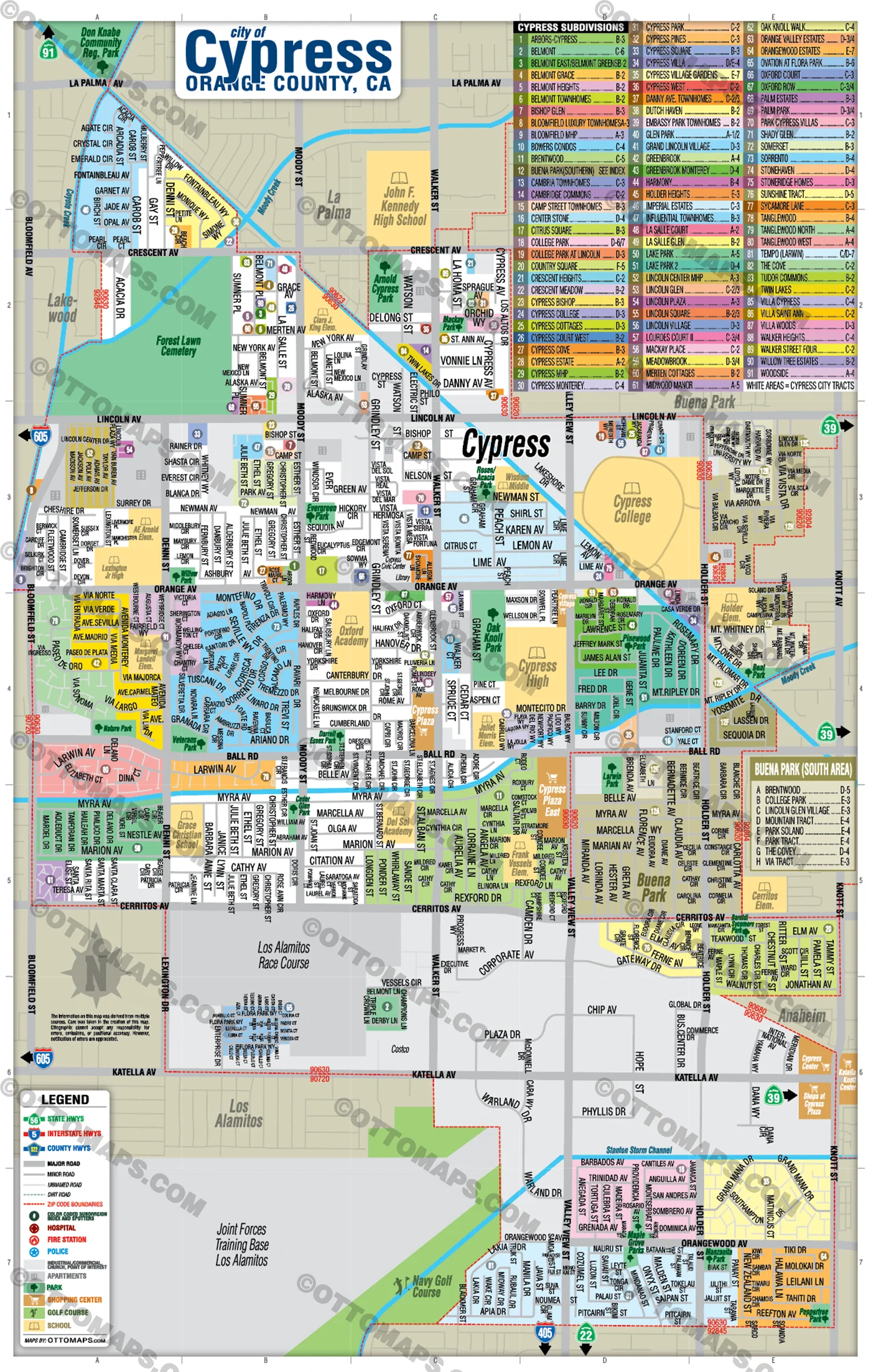 Cypress Map, Orange County, CA - FILES - PDF and AI, editable, vector, royalty free - Image 3