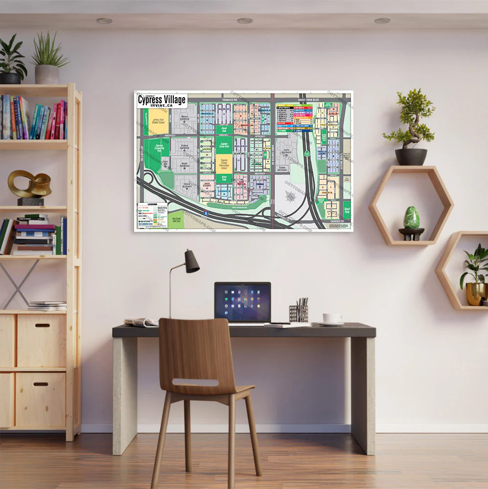 Cypress Village Map, Irvine, CA - POSTER PRINTS - Image 2