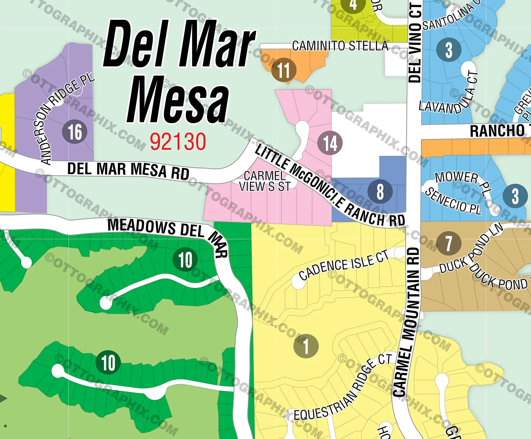 Del Mar Mesa Map, San Diego County, CA - FILES - PDF and AI, editable, vector, royalty free - Image 2