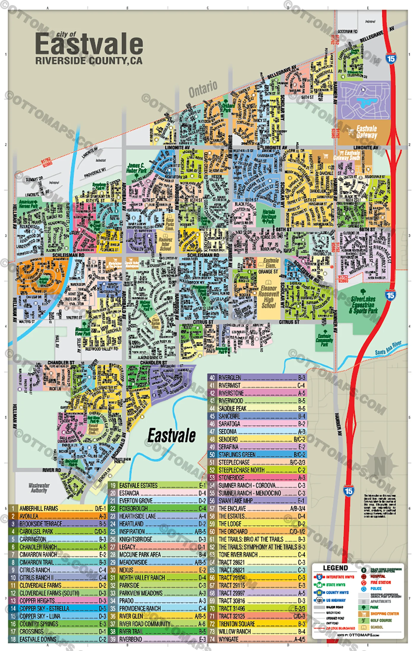 Eastvale, Riverside County, CA - FILES - PDF and AI, editable, vector, royalty free - Image 3