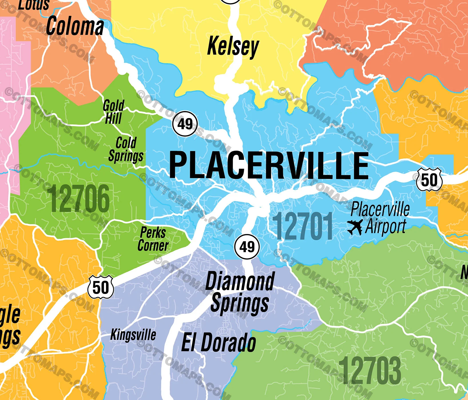 El Dorado County MLS Area Map - California - FILES - PDF and AI, editable, vector, royalty free - Image 2