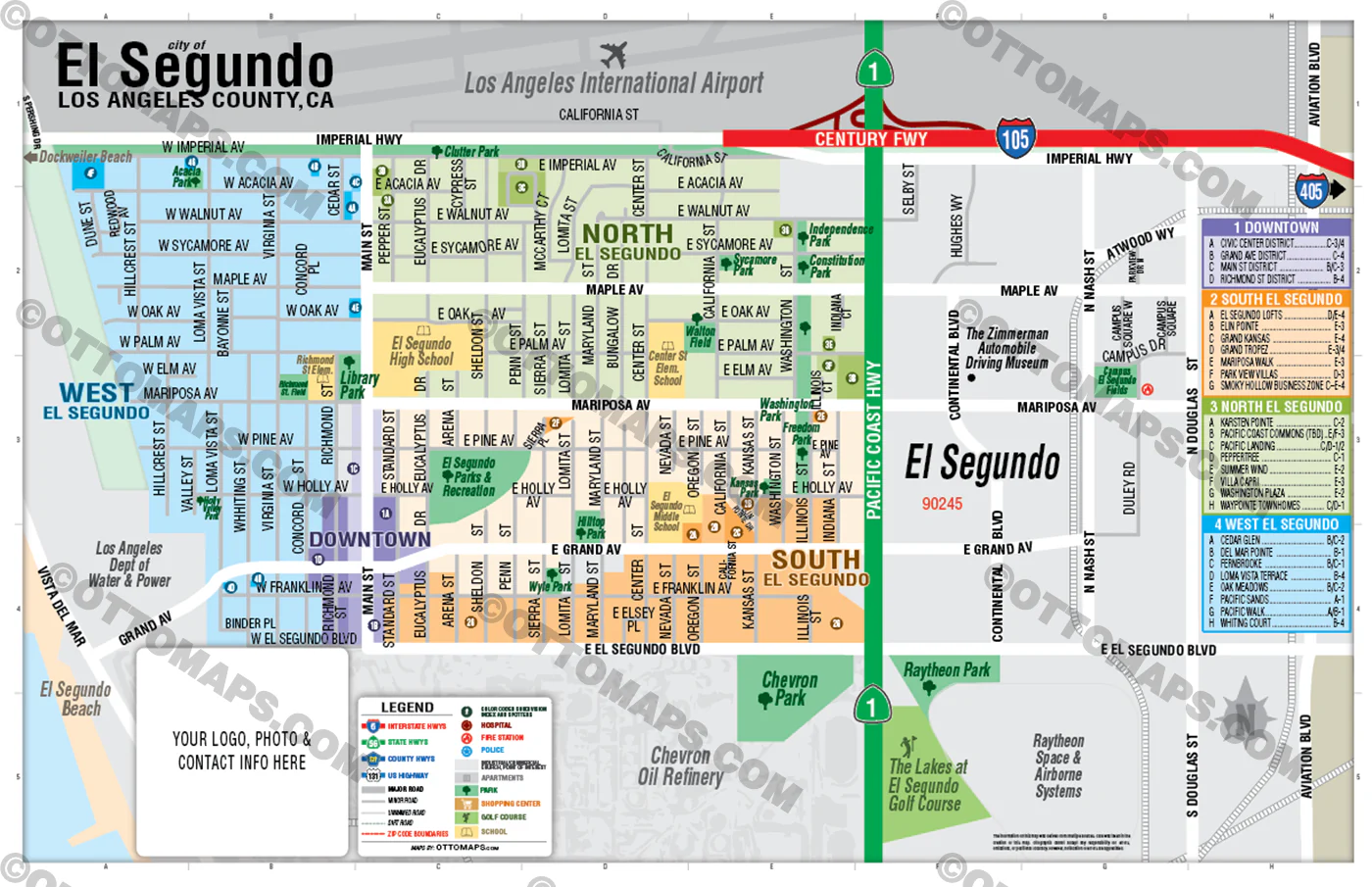El Segundo Map, Los Angeles County, CA - FILES - PDF and AI Files, editable, vector, royalty free - Image 3