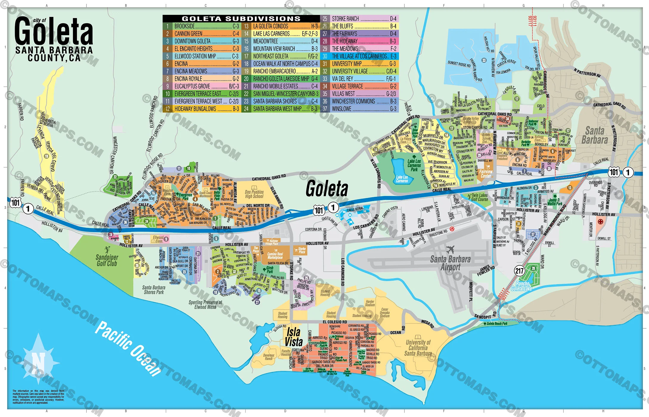 Goleta Map, Santa Barbara County, CA - FILES - PDF and Adobe Illustrator - Image 3