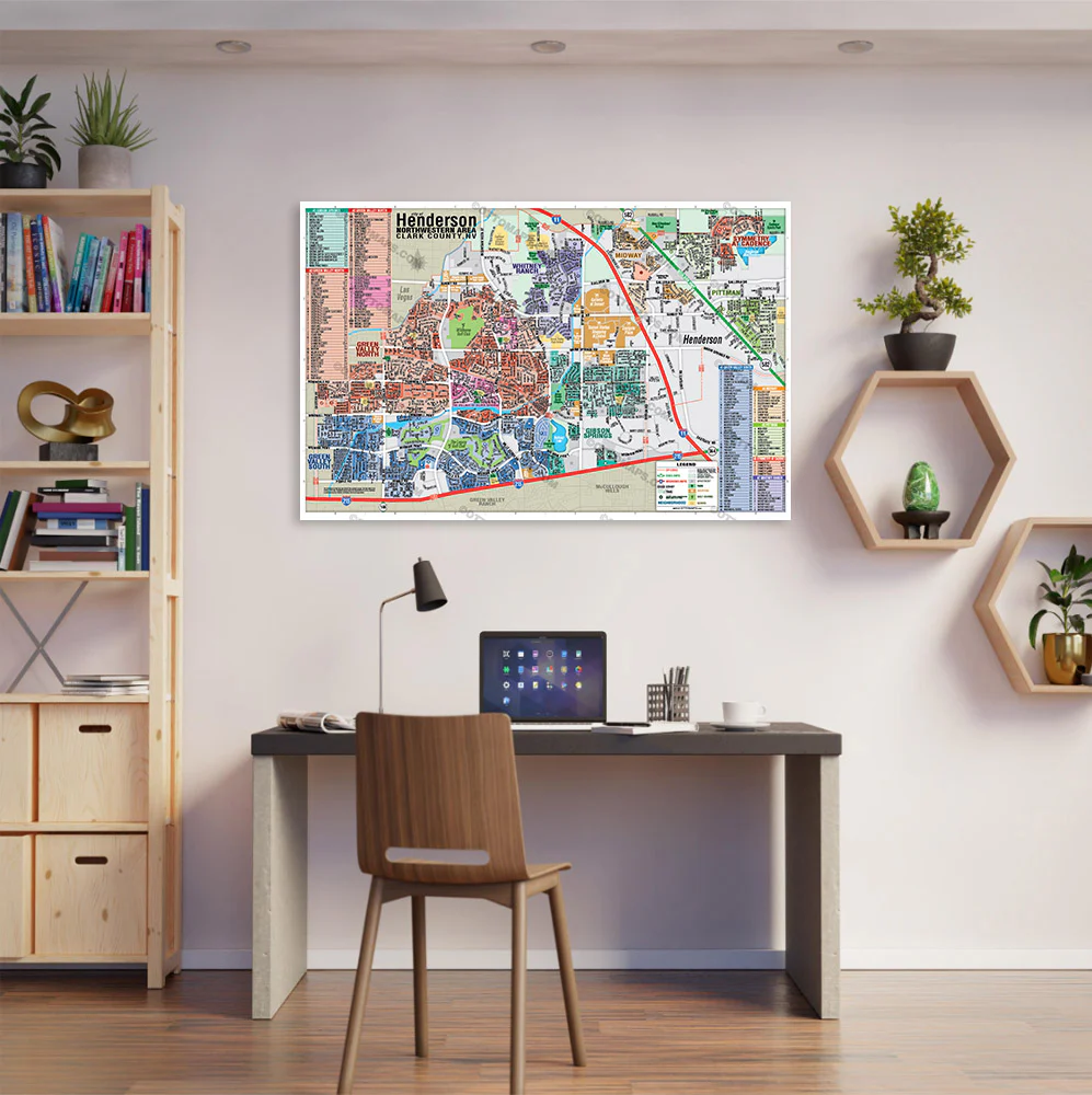 Henderson Map - NORTHWEST, Clark County, NV - POSTER PRINTS