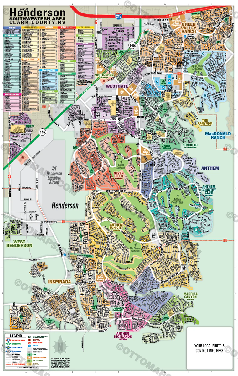 Henderson Map - SOUTHWEST, Clark County, NV - FILES - PDF and AI - Image 3