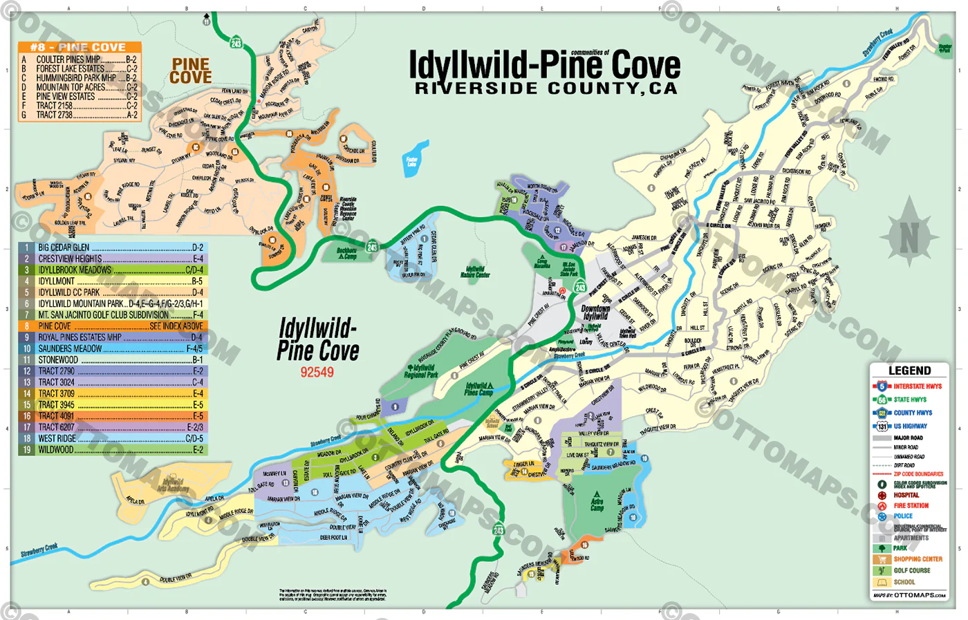 Idyllwild-Pine Cove, Riverside County, CA - FILES - PDF and AI Files, editable, vector, royalty free - Image 2