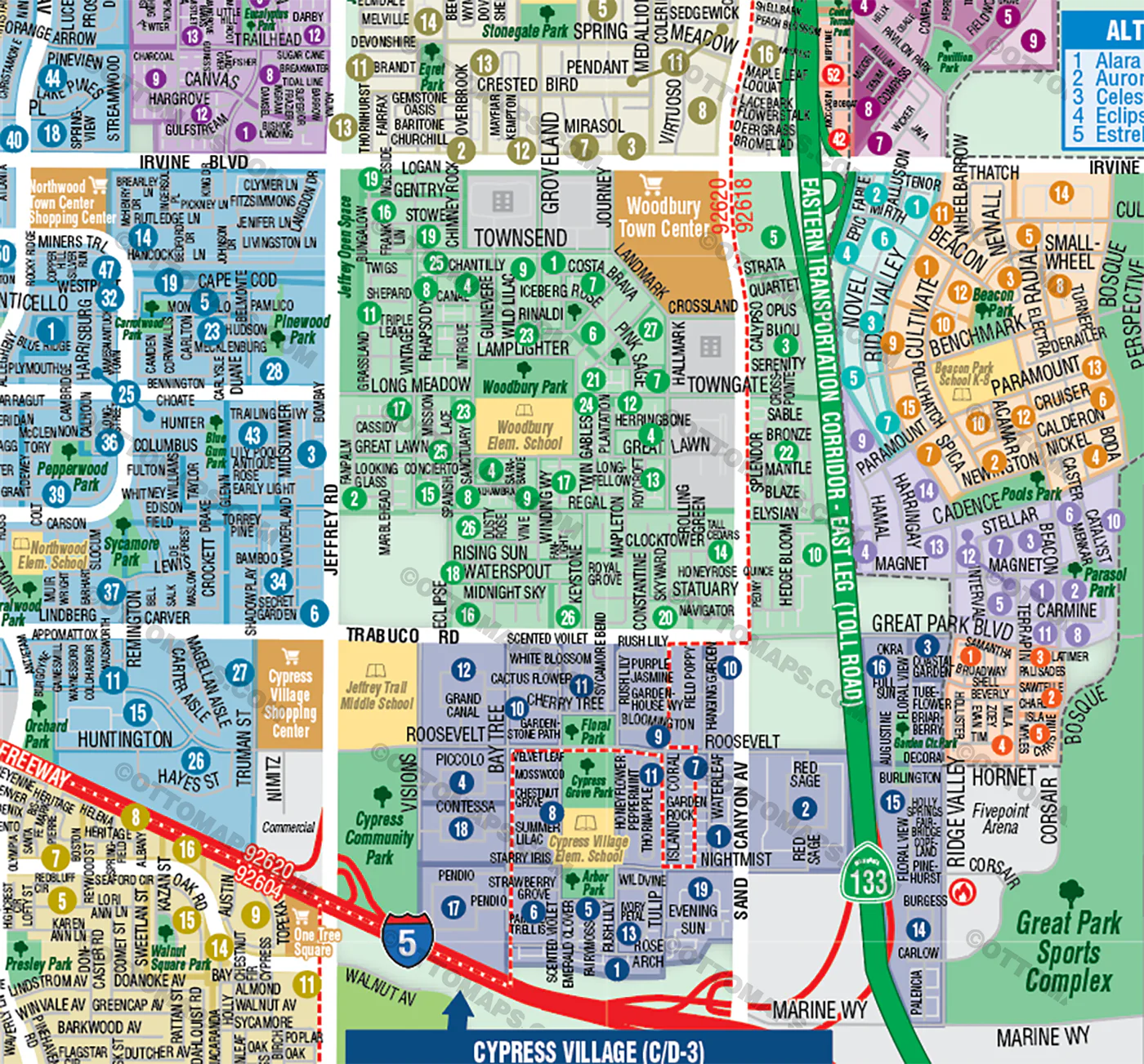 Irvine Map, Orange County, CA - FILES - PDF and AI Files, editable, vector - Image 2