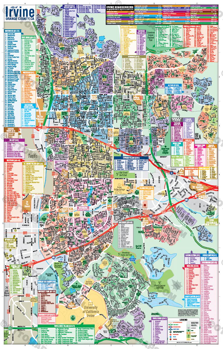 Irvine Map, Orange County, CA - POSTER PRINTS - Image 2