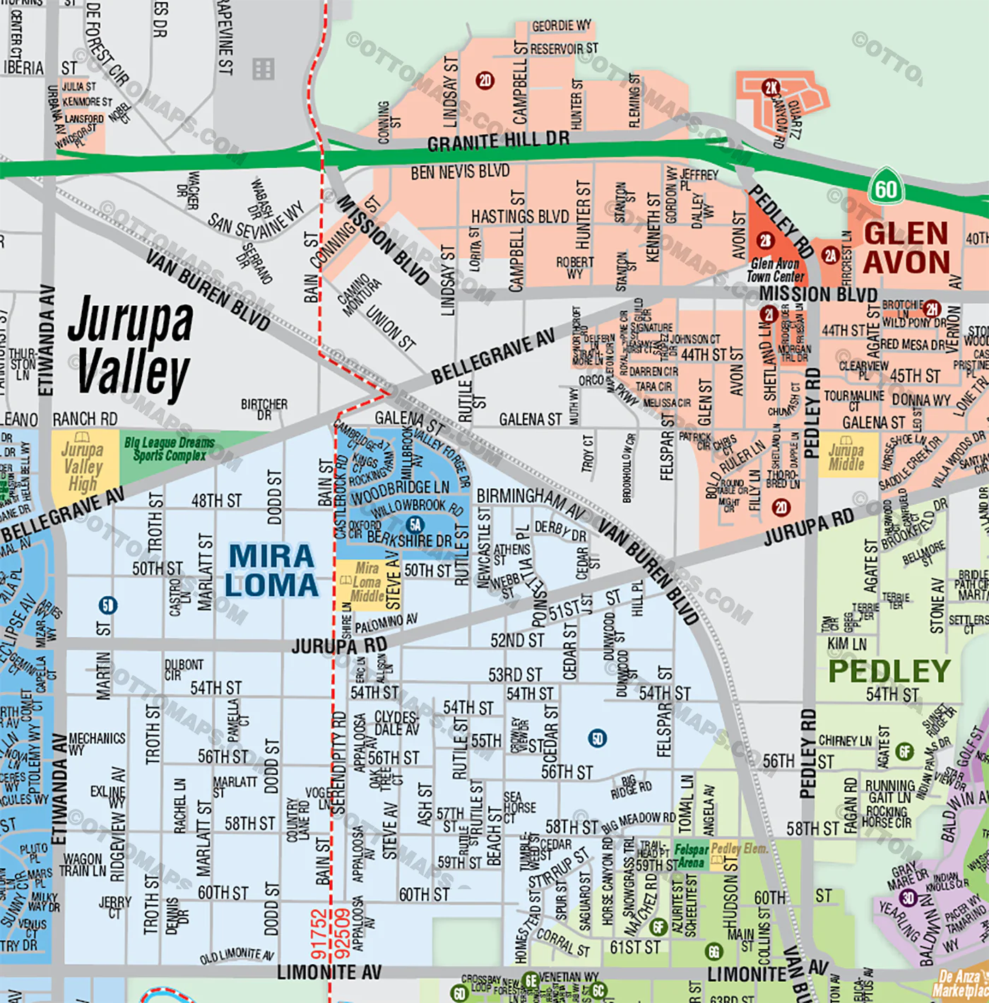 Jurupa Valley Map, Riverside County, CA - FILES - PDF and Adobe Illustrator - Image 2