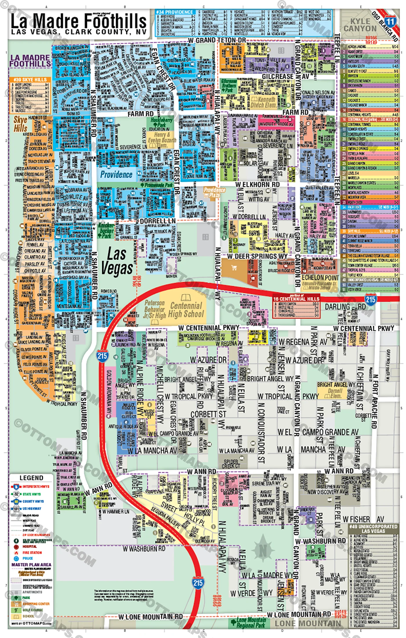 La Madre Foothills Map, Las Vegas, NV - POSTER PRINTS - Image 2