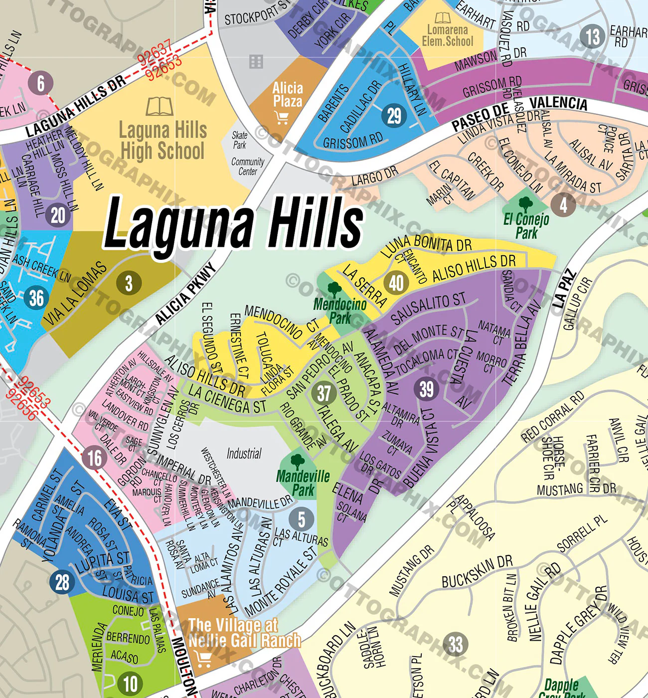 Laguna Hills Map, Orange County, CA - FILES - PDF and AI, editable, vector, royalty free - Image 2