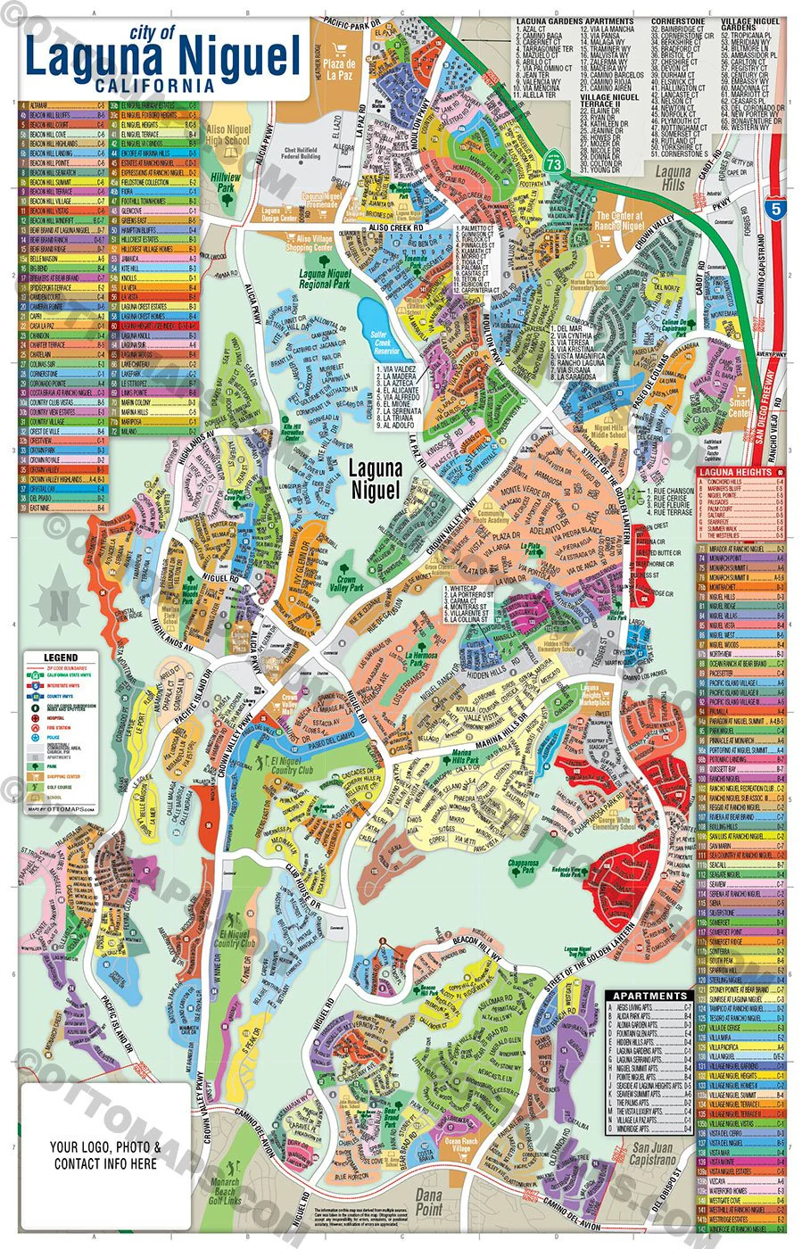 Laguna Niguel Map, Orange County, CA - FILES - PDF and Adobe Illustrator