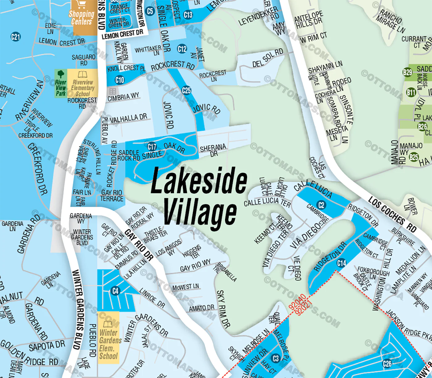 Lakeside Map, San Diego County, CA - FILES - PDF and Adobe Illustrator - Image 2
