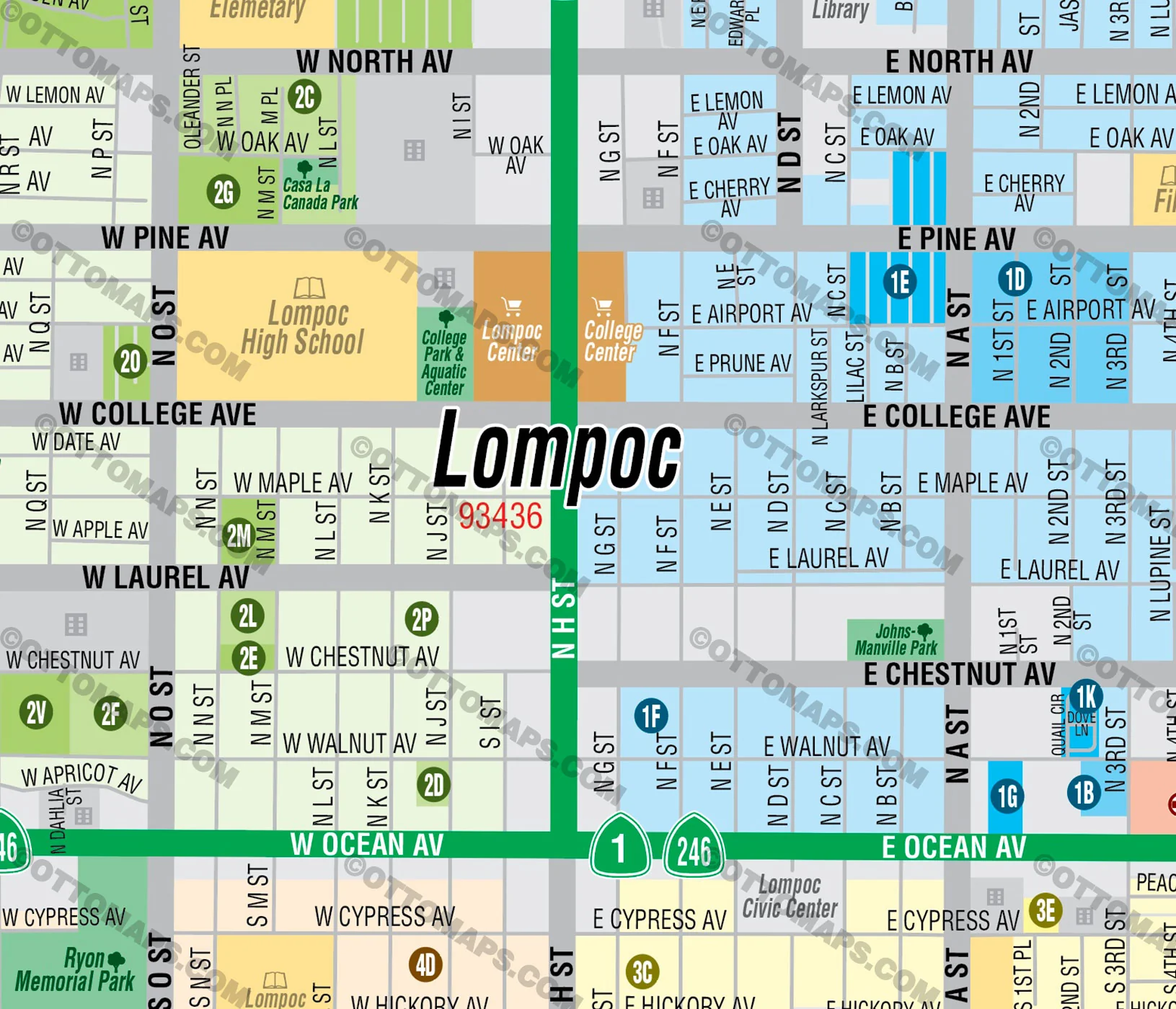 Lompoc Map - FILES - PDF and AI, editable, vector, royalty free - Image 2