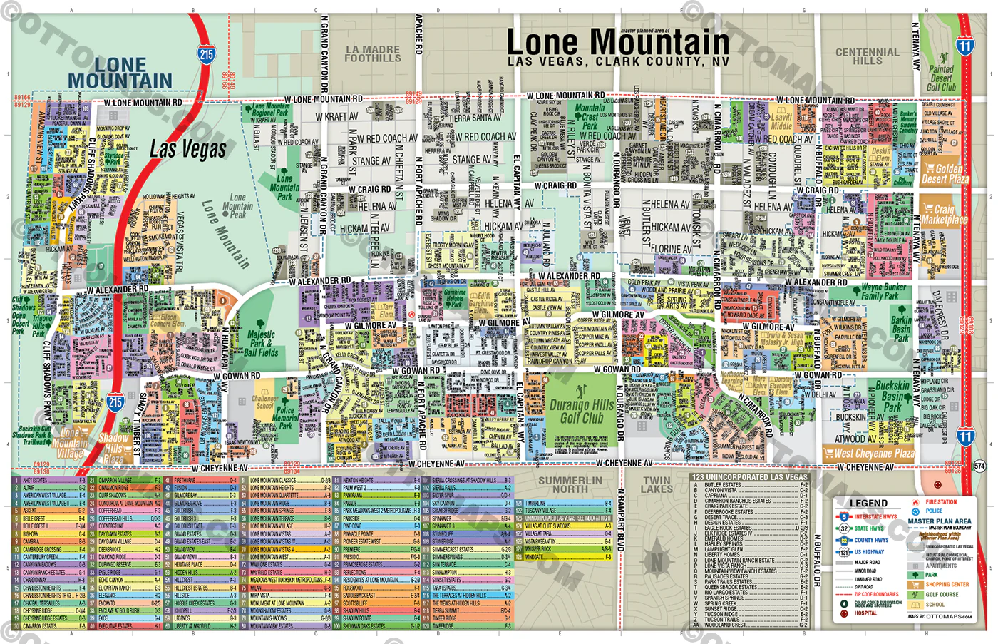 Lone Mountain Map, Las Vegas, NV with NE portion of Centennial Hills - FILES - PDF and AI, editable, vector, royalty free - Image 3