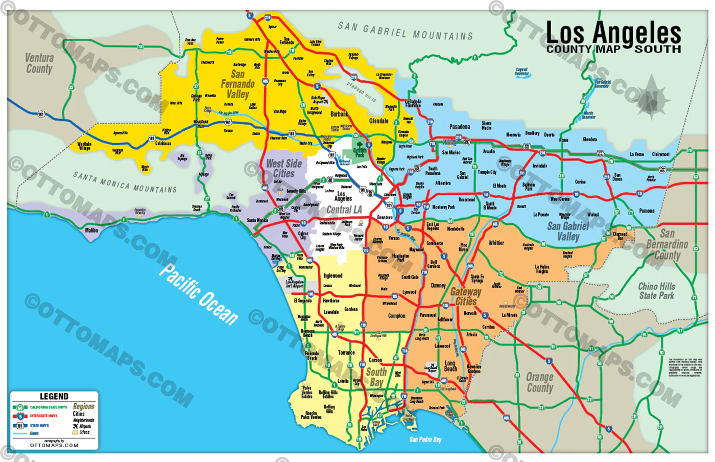 Southern Los Angeles County Map (no zip codes) - FILES - PDF and AI - Image 3