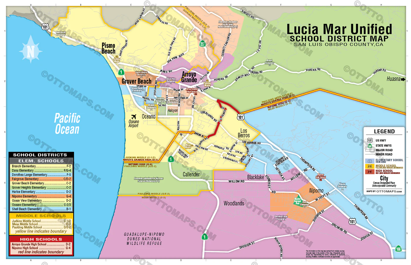 Lucia Mar Unified School District Map, San Luis Obispo County, CA - FILES - PDF and Adobe Illustrator - Image 3