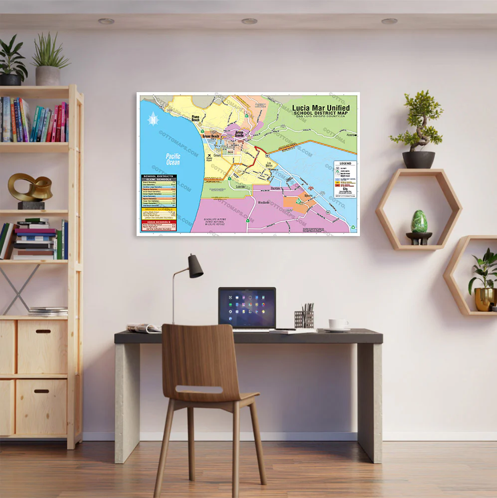Lucia Mar Unified School District Map, San Luis Obispo County, CA - POSTER PRINTS