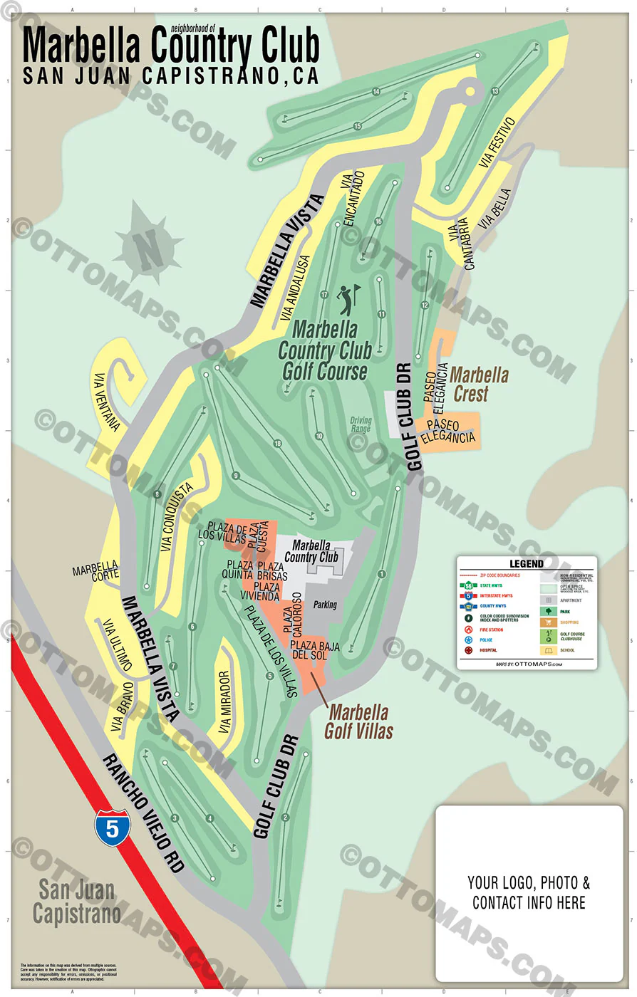 Marbella Country Club Map, San Juan Capistrano - FILES - PDF and AI, editable, vector, royalty free