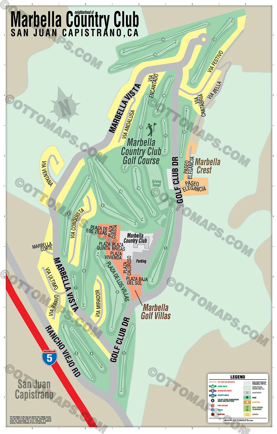 Marbella Country Club Map, San Juan Capistrano - FILES - PDF and AI, editable, vector, royalty free - Image 2