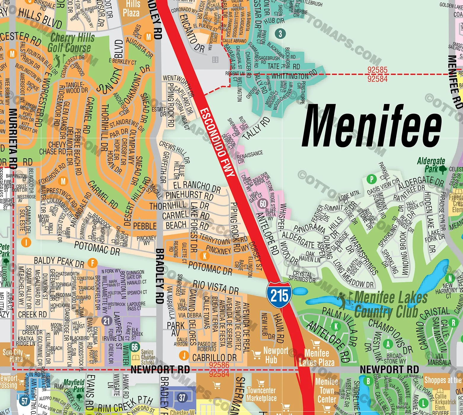Menifee Map, Riverside County, CA - FILES - PDF and AI, editable, vector, royalty free - Image 2