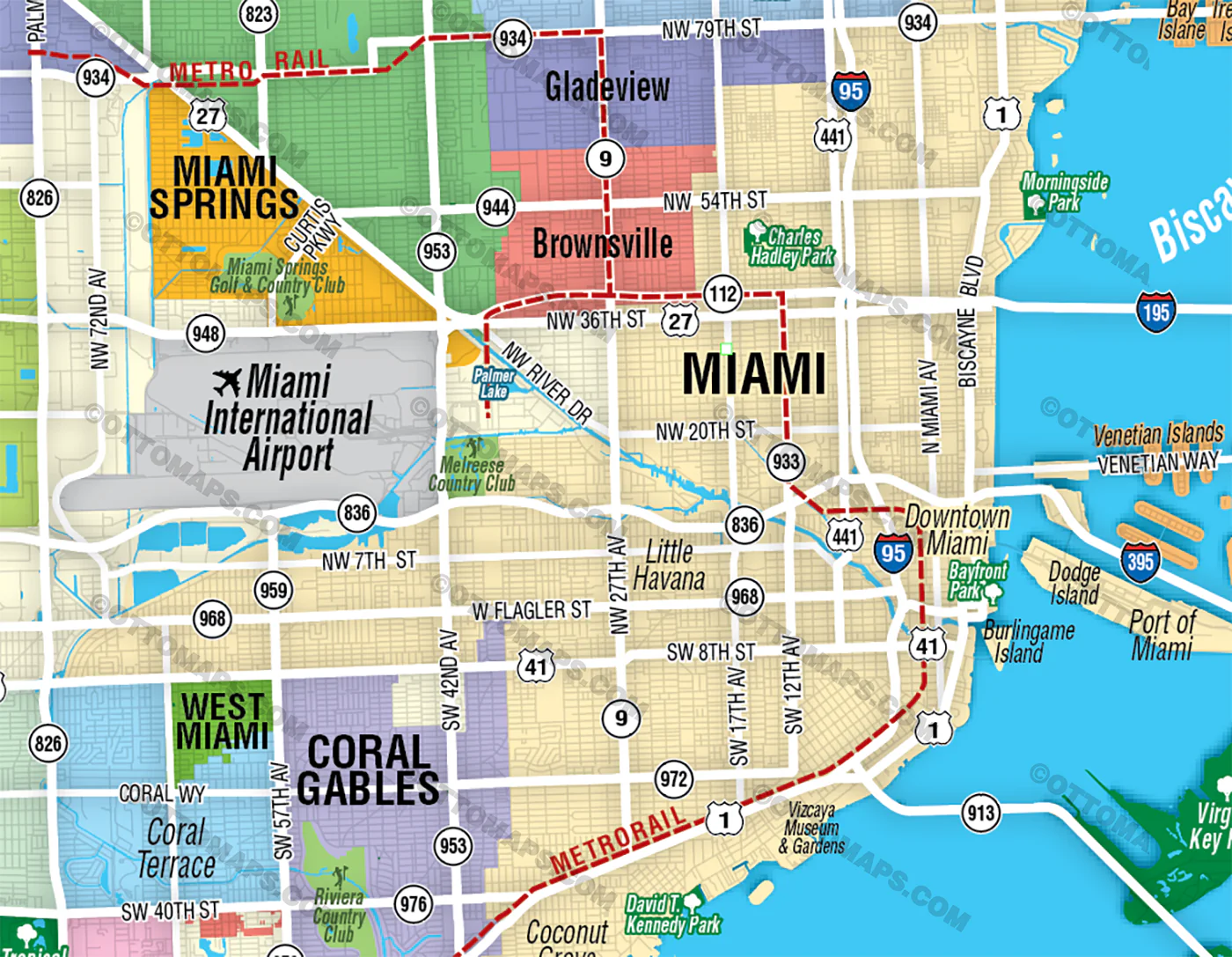 Miami Dade County Map - FILES - PDF and AI - Image 2