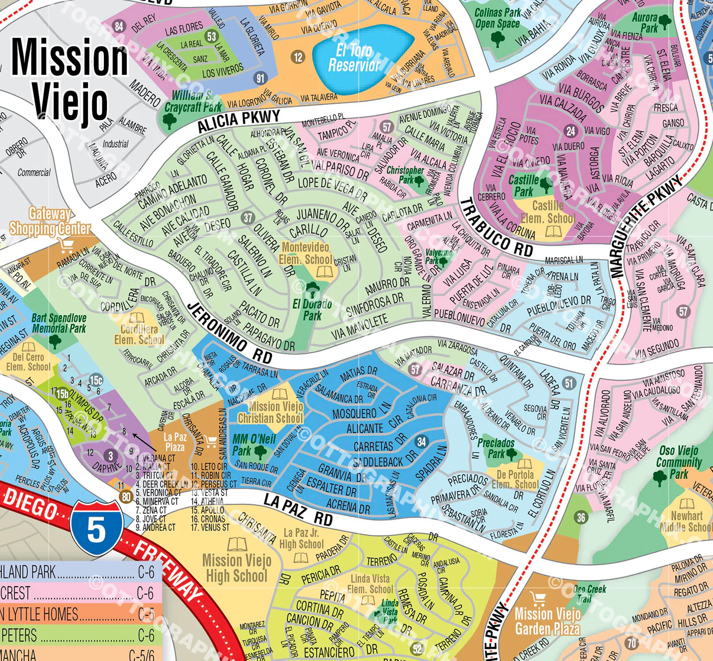Mission Viejo Map, Orange County, CA - FILES - PDF and AI, editable, vector, royalty free - Image 2