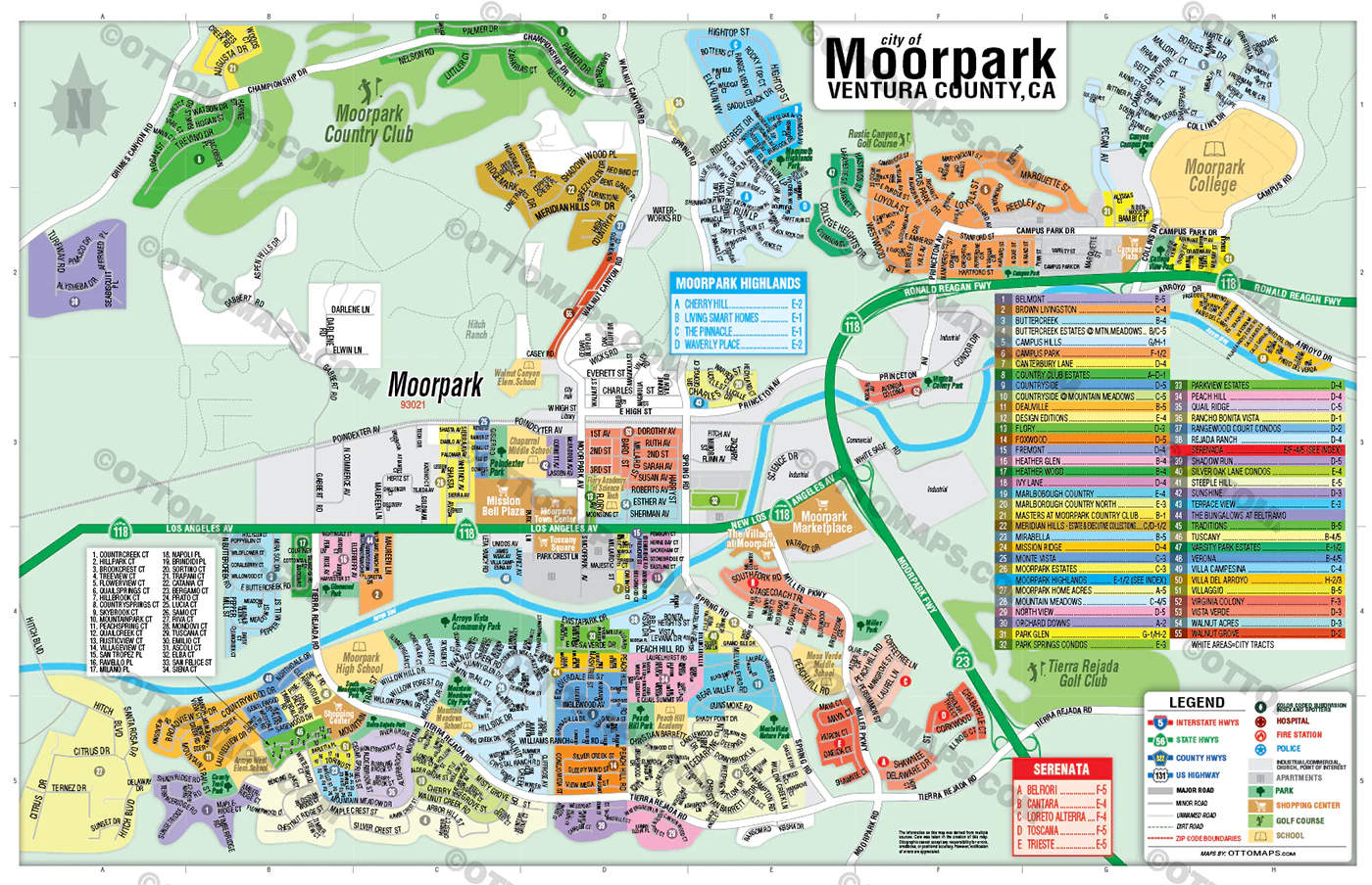 Moorpark Map, Ventura County, CA - POSTER PRINTS - Image 2