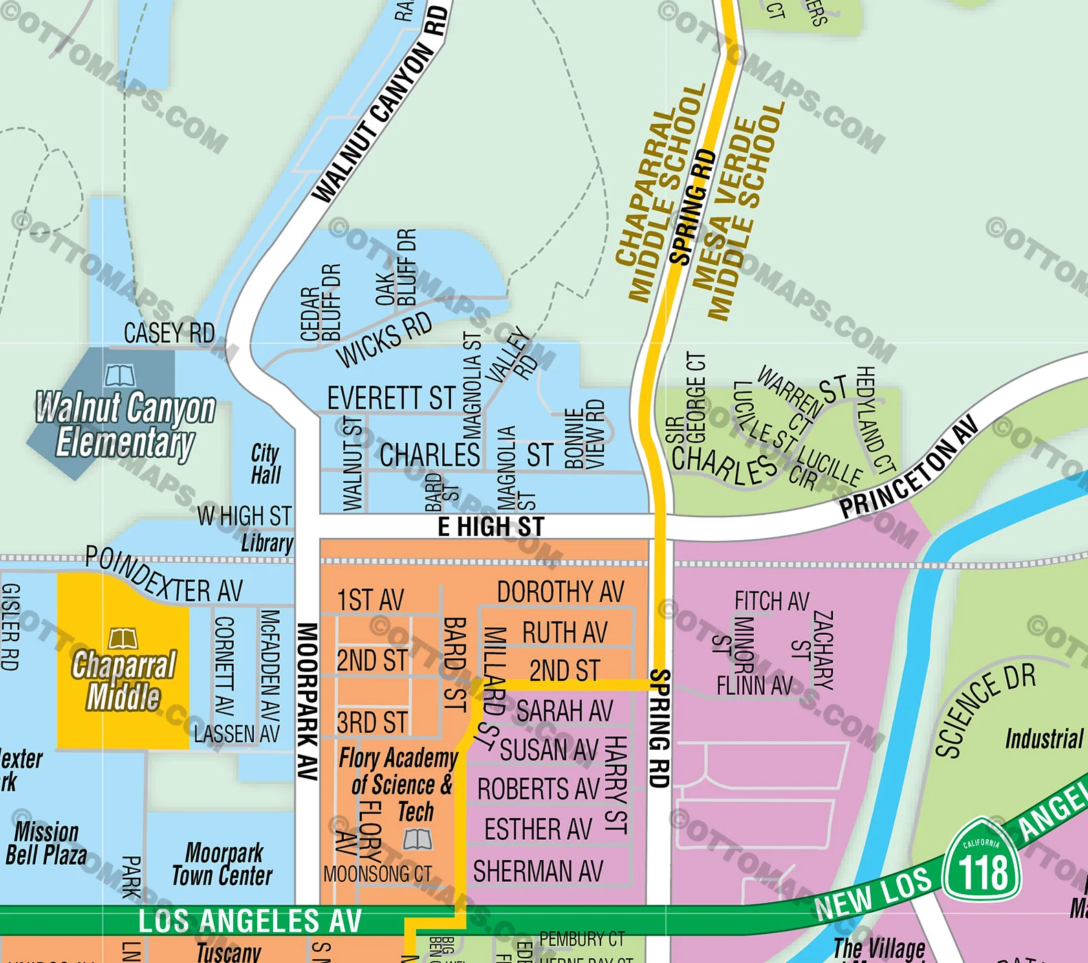 Moorpark Unified School District Map - FILES - PDF and AI, editable, layered, vector, royalty free - Image 2